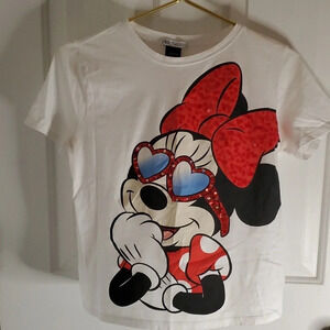 Zara Minnie Mouse Womens Sequin Disney Tee. 100% Cotton